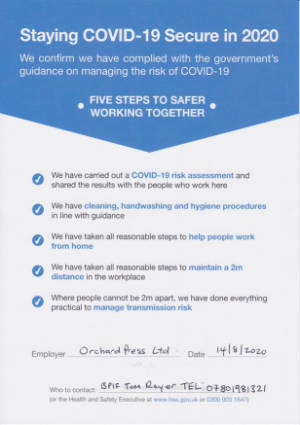 Covid-19 Secure Certificate